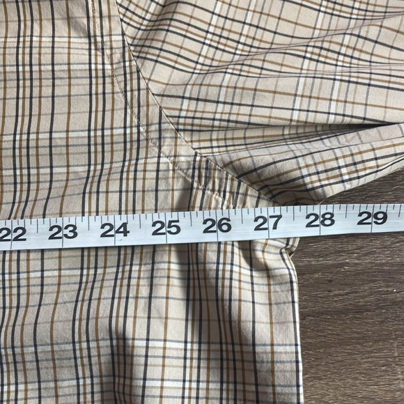 EUC Roundtree & Yorke Tan Plaid XLT Wrinkle Free Long Sleeve Button Down Shirt - Picture 4 of 7